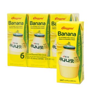 binggrae banana flavored milk [korea’s no 1 classic & original banana milk] - sweet, smooth & creamy texture (pack of 6)