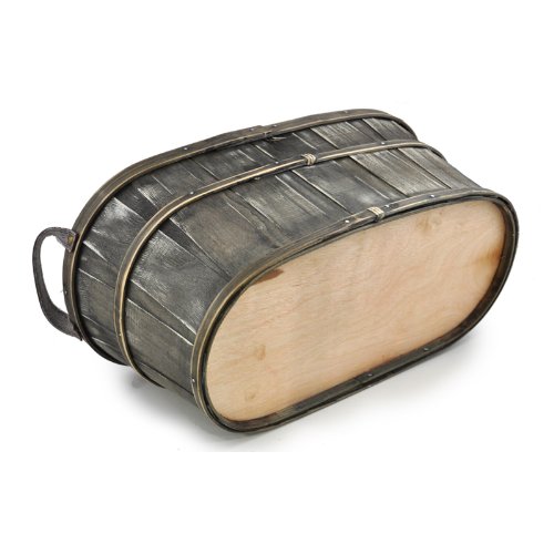 The Lucky Clover Trading Wood Chip Bushel, Rustic Gray Basket, Grey