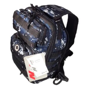 nexpak 12" 800cu. in. tactical sling shoulder hiking backpack tl312 dmbk digital camouflage navy blue