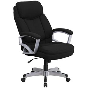 flash furniture hercules series big & tall 500 lb. rated black fabric executive swivel ergonomic office chair with arms
