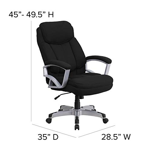 Flash Furniture HERCULES Series Big & Tall 500 lb. Rated Black Fabric Executive Swivel Ergonomic Office Chair with Arms