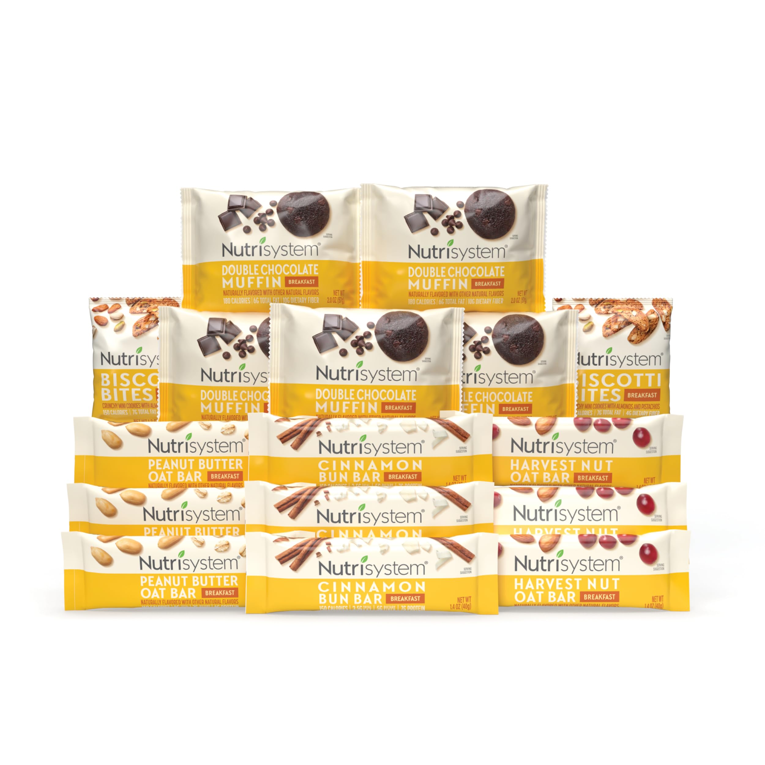 Nutrisystem® On-The-Go Breakfast Bars, Muffins, and Biscotti, Helps Support Weight Loss - 16 Count