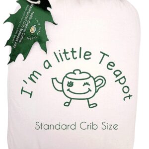 I'm A Little Teapot Organic Cotton Crib Mattress Pad - Standard Size Organic Crib Mattress Protector - Waterproof Baby Crib Mattress Cover - Soft, Durable and Hypoallergenic - Fits 28 x 52 x 9 inches