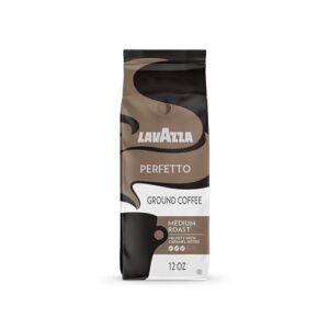 lavazza perfetto ground coffee blend, dark roast, 100% arabica, full-bodied, 12 oz - packaging may vary