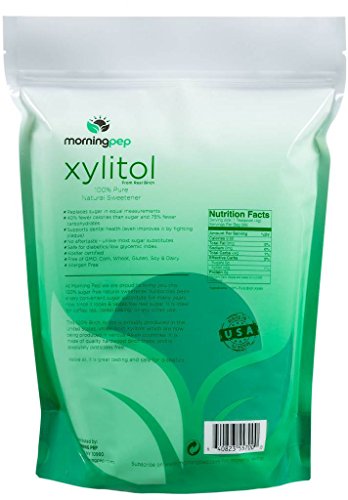 Morning Pep Pure Birch Xylitol (Keto Diet Friendly) Sweetener with no Aftertaste 5 LBs (Not from Corn) Non GMO Kosher Gluten Free Product of USA. 80 Onces