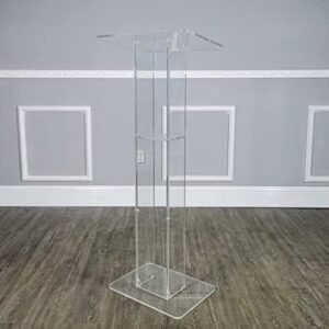 FixtureDisplays® 18"W X 12"D X 42.5" H Acrylic Podium Plexiglass Church Pulpit School Lectern Event Reception Hostess Stand Desk 15198