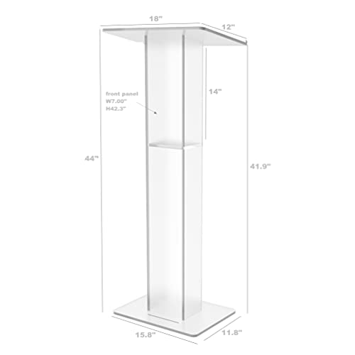 FixtureDisplays® 18"W X 12"D X 42.5" H Acrylic Podium Plexiglass Church Pulpit School Lectern Event Reception Hostess Stand Desk 15198