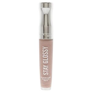 rimmel stay glossy lip gloss - non-sticky and lightweight formula for lip color and shine - 110 dorchester rose, .18oz