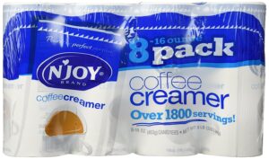 n'joy 827783 non-dairy coffee creamer, 16 oz canister, 8/carton