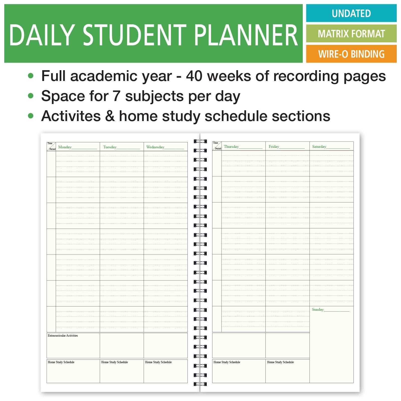 Elan Publishing Company Deluxe Full-Year Student Planner for High School 40 Weeks (HS-90)