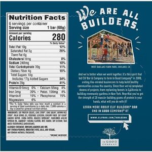 CLIF Builders - Vanilla Almond Flavor - Protein Bars - Gluten-Free - Non-GMO - Low Glycemic - 20g Protein - 2.4 oz. (6 Pack)