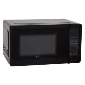 avanti mt7v1b microwave oven 700-watts compact with 6 pre cooking settings, speed defrost, electronic control panel and glass turntable, black
