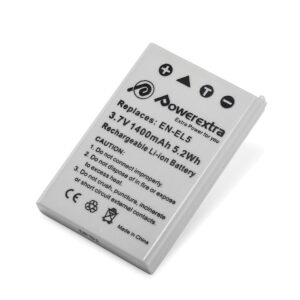 Powerextra 2 x EN-EL5 Replacement Nikon Battery Compatible with Nikon CoolPix 3700, 4200, 5200, 5900, 7900, P3, P4, P80, P90, P100, P500, P510, P520, P530, P5000, P5100, P6000, S10