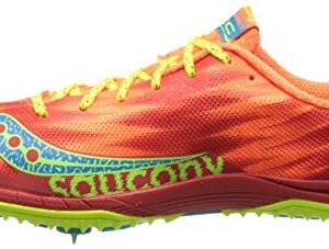 Saucony Women's Kilkenny XC5 Flat W, Vizi Orange/Citron, 9.5 M US