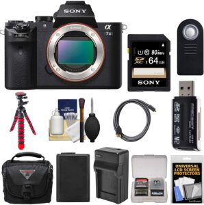 sony alpha a7 ii digital camera body with 64gb card + case + battery & charger + tripod + kit