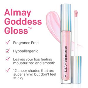 Almay Lip Gloss, Non-Sticky Lip Makeup, Holographic Glitter Finish, Hypoallergenic, 200 Angelic, 0.9 Oz