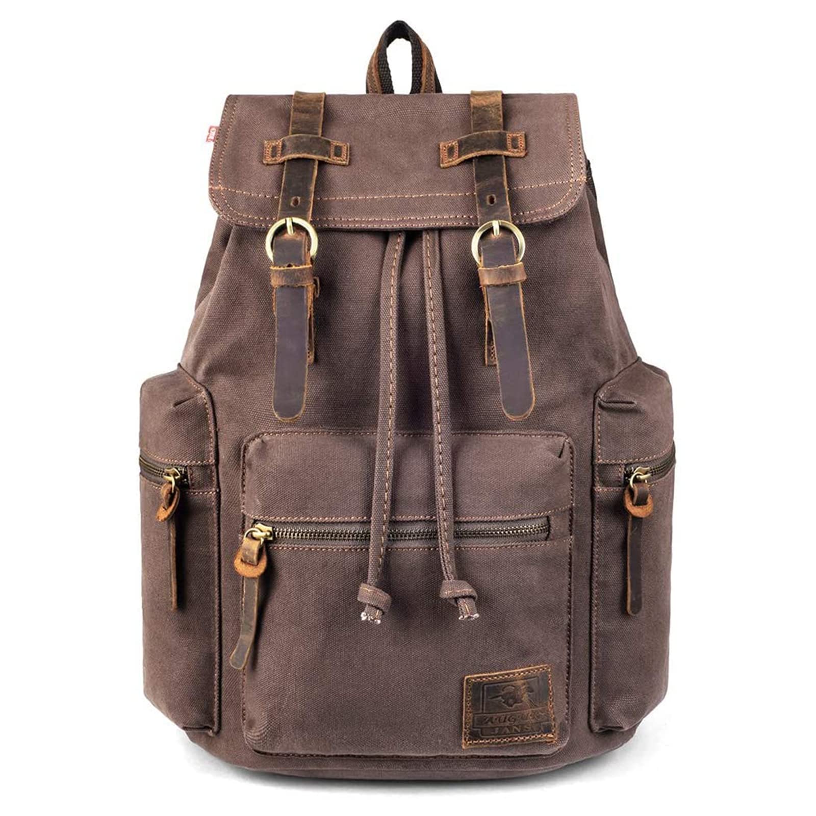 PKUVDSL Canvas Vintage Backpack, Large Mens Rucksack for Travel Adventure Bookbag Coffee