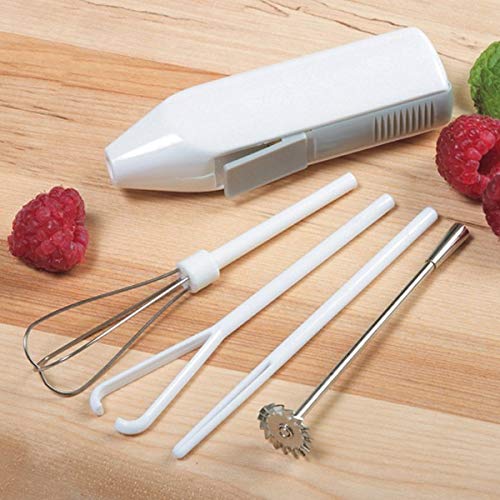 5pc Deluxe Cordless Mini Mixer - Mix Whip Stir Blend Beat Drink Frother