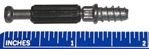 33mm dowel pin bolt for cam lock disc furniture connectors 43.5 mm overall, steel with plastic sleeve, 11mm euro wood screw thread for 5mm hole (25 pack)
