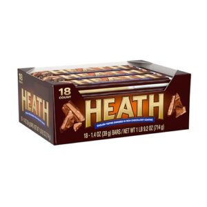 heath chocolatey english toffee candy bars, 1.4 oz (18 count)