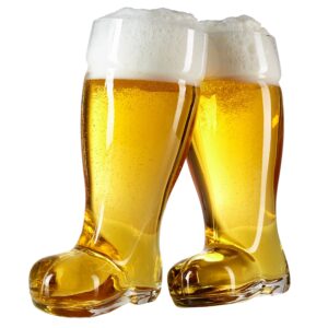 mygift 2 liter das boot style beer glasses large german stein for oktoberfest theme, set of 2