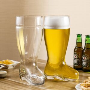 MyGift 2 Liter Das Boot Style Beer Glasses Large German Stein for Oktoberfest Theme, Set of 2