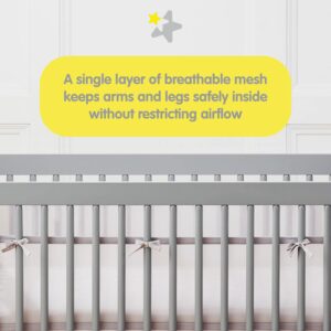 BreathableBaby Breathable Mesh Liner for Full-Size Cribs, Classic 3mm Mesh, Gray (Size 4FS Covers 3 or 4 Sides)