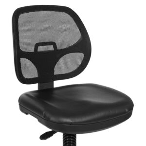 Office Star DC Series Deluxe Breathable Mesh Back Ergonomic Drafting Chair with Lumbar Support and Adjustable Footring, Black Vinyl