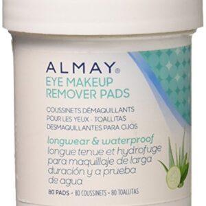 Almay Longwear & Waterproof Eye Makeup Remover Pads, 80 Count