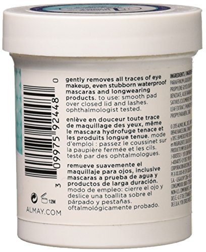 Almay Longwear & Waterproof Eye Makeup Remover Pads, 80 Count