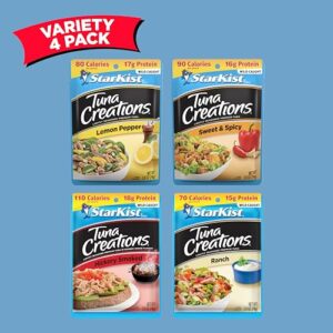 StarKist Tuna Creations, Variety Pack, 4 - 2.6 oz pouch (Total 10.4 Oz) (Packaging May Vary)