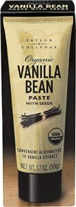 taylor & colledge organic vanilla bean paste with seeds, 1.7oz tube