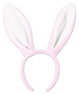 beistle soft-touch bunny ears pink & white