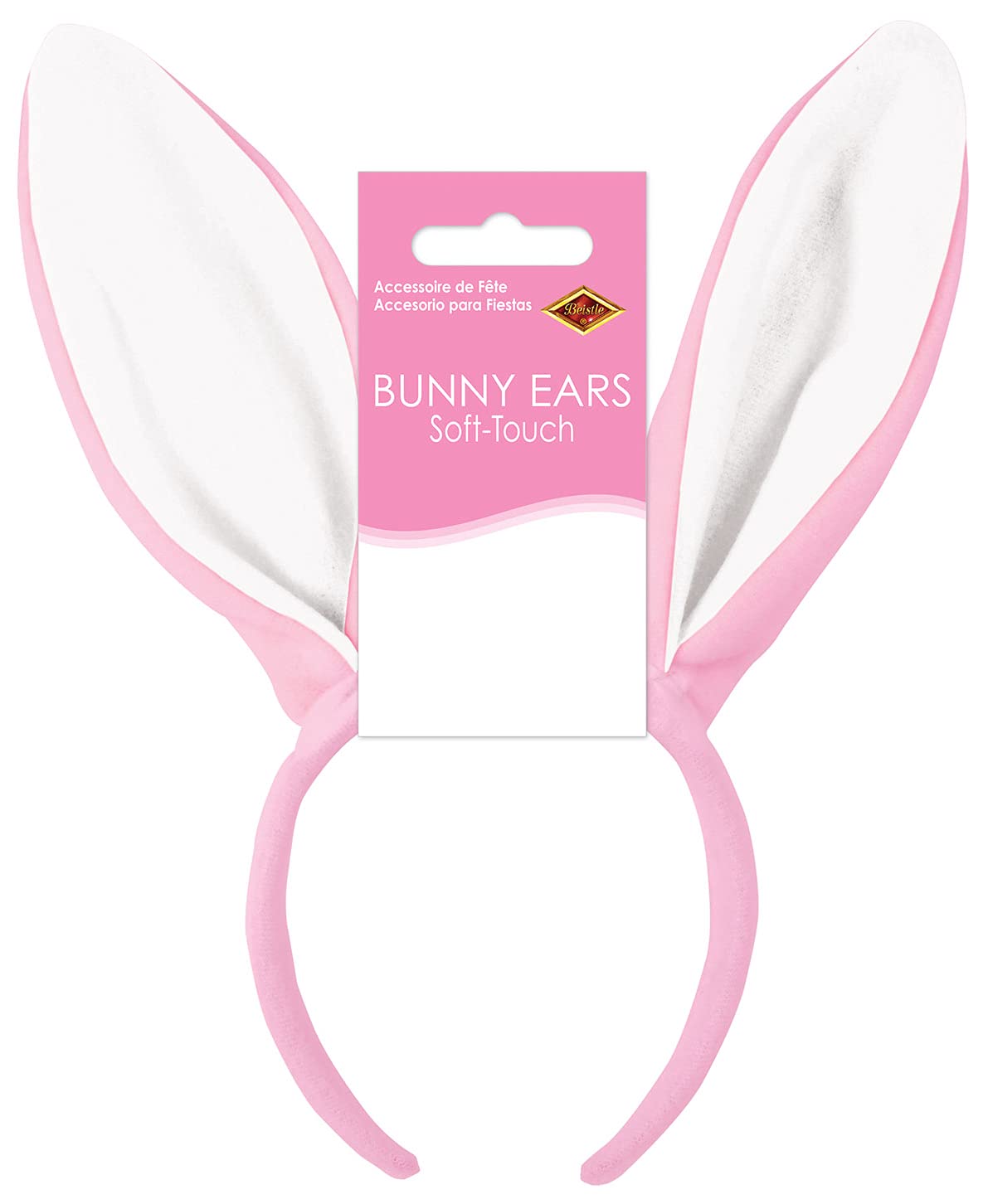 Beistle Soft-Touch Bunny Ears Pink & White