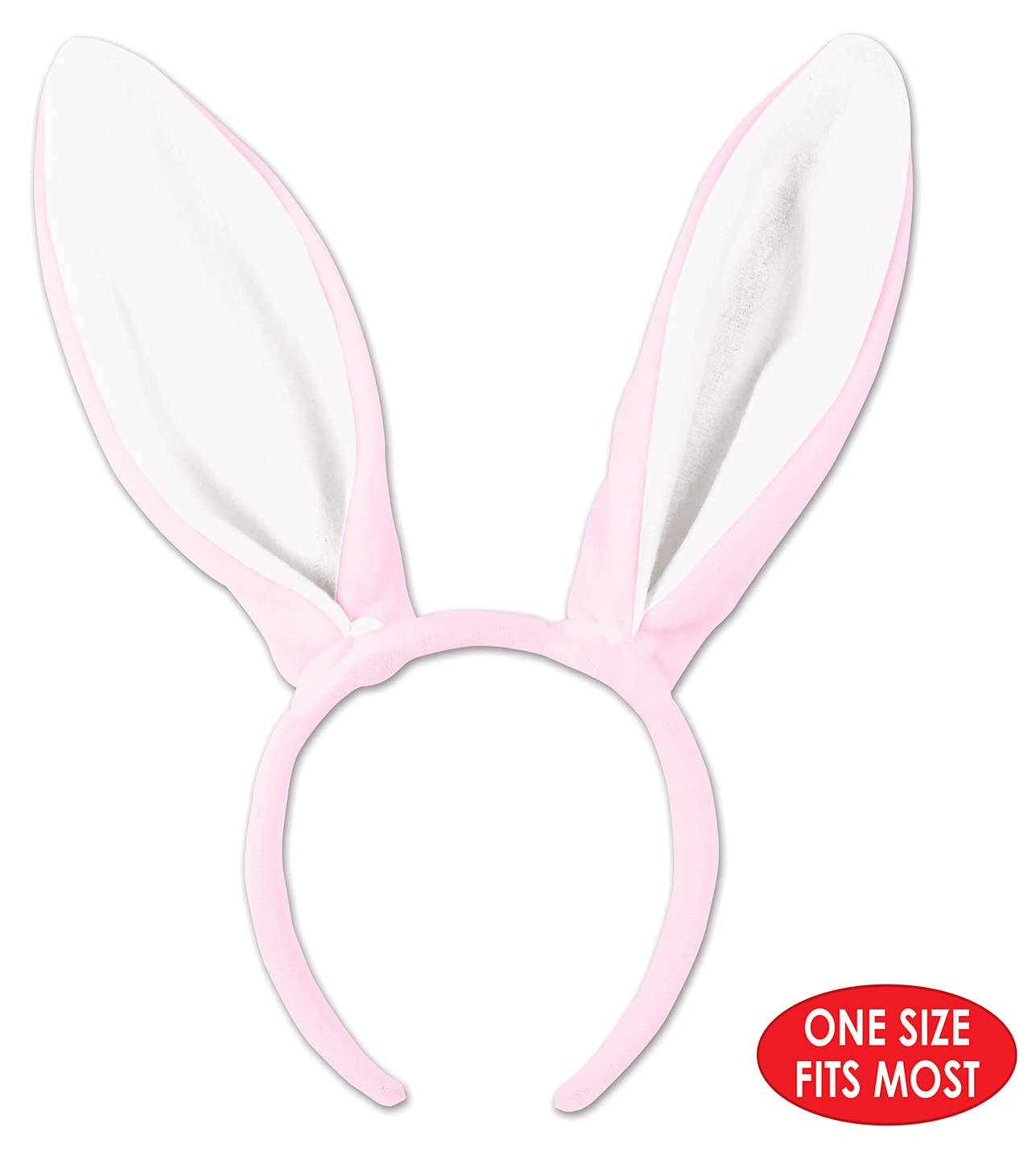 Beistle Soft-Touch Bunny Ears Pink & White