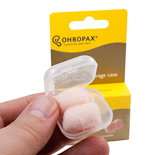 2 Pack of Ohropax Reusable Wax/cotton Ear Plugs (24 Plugs Total) with Clear Carrying Case