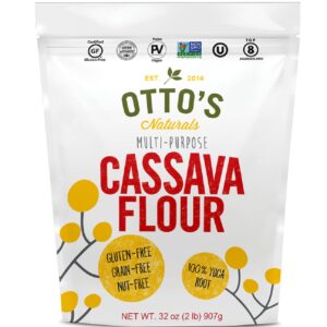 Otto's Naturals Cassava Flour, Gluten Free and Grain-Free Flour For Baking, Certified Paleo & Non-GMO Verified, Made From 100% Yuca Root, All-Purpose Wheat Flour Substitute, 2 lb Bag