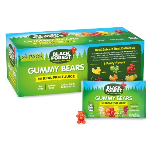 Black Forest Gummy Bears Candy, 1.5 Ounce Treat-Size Pouches (Pack of 24)