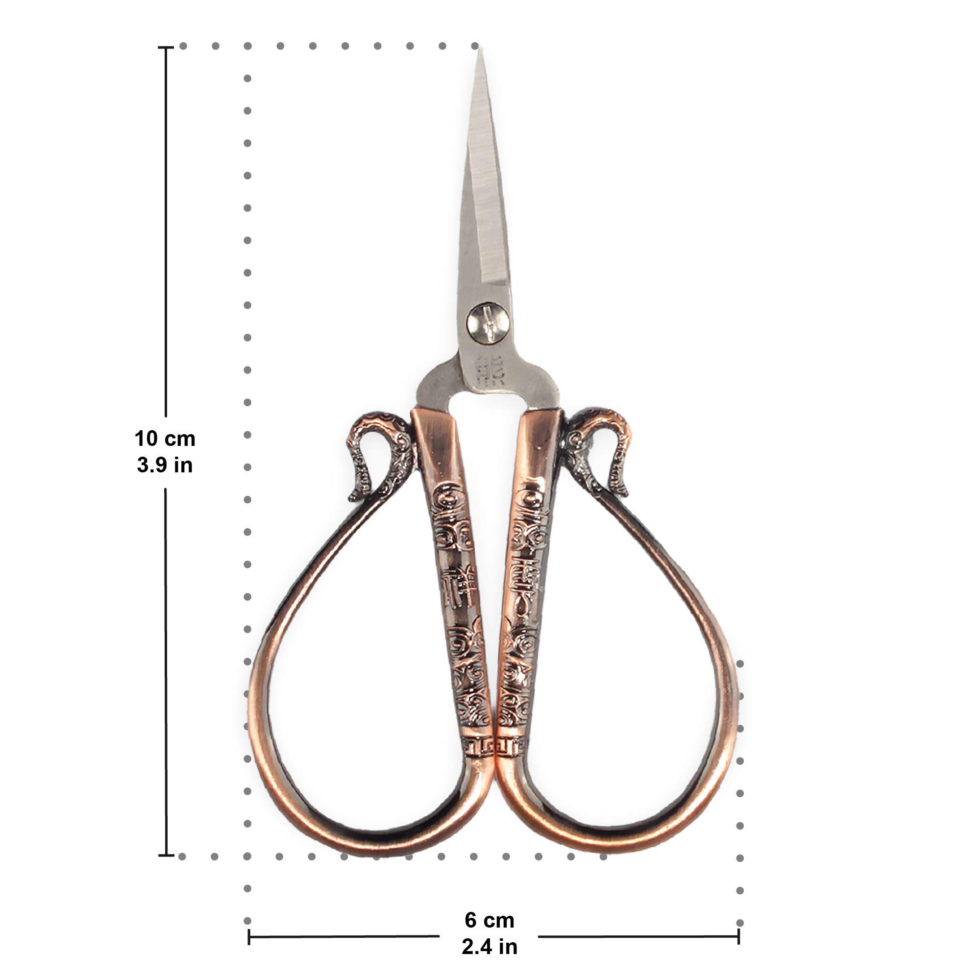 JubileeYarn Classic Chinese Small Embroidery Craft Scissors - Copper - 1 Pair