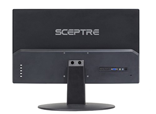 Sceptre E205W-1600 20" 75Hz Ultra Thin LED Monitor HDMI VGA Build-in Speakers, Metallic Black (2018 version)