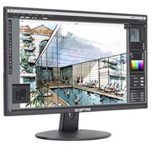 Sceptre E205W-1600 20" 75Hz Ultra Thin LED Monitor HDMI VGA Build-in Speakers, Metallic Black (2018 version)