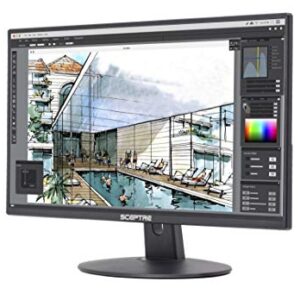 Sceptre E205W-1600 20" 75Hz Ultra Thin LED Monitor HDMI VGA Build-in Speakers, Metallic Black (2018 version)