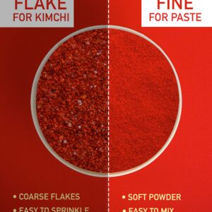 Taekyung Chili Powder For Paste (Fine, 1LB) - Korean Gochugaru. Red Pepper Spice Seasoning for Asian Food. MSG Free.