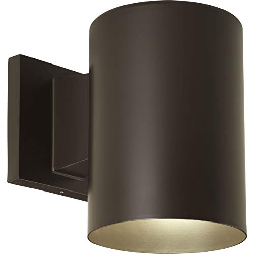 Progress Lighting Cylinder Collection 5" Modern Outdoor LED Wall Lantern Light Antique Bronze