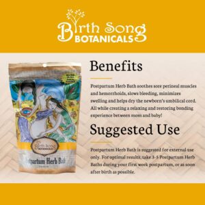 Birth Song Botanicals Postpartum Herbal Sitz Bath for, Soothing Recovery, 8 oz Bag