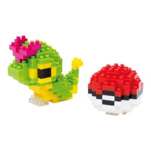 nanoblock - pokemon - caterpie & poke ball, pokemon series building kit
