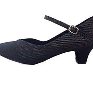 So'Danca Women's Glitter Canvas Ballroom Shoe 1.5in Heel Black 10M US