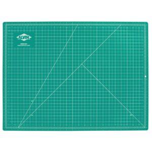 alvin cutting mat self-healing professional series 18"x24" model gbm1824 green/black double-sided, 5 ply gridded rotary cutting board for crafts, sewing, fabric - 18 x 24 inches