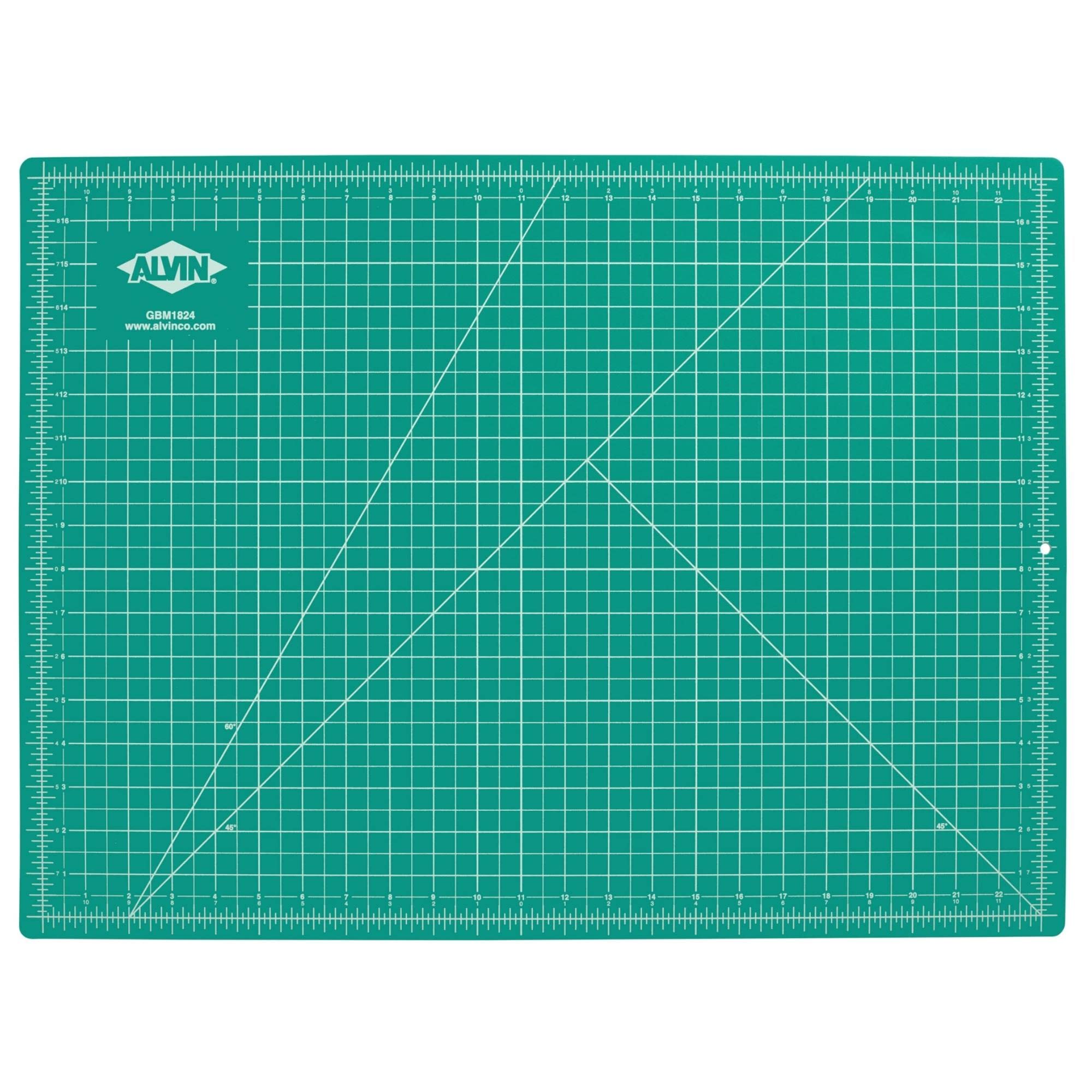 ALVIN Cutting Mat Self-Healing Professional Series 18"x24" Model GBM1824 Green/Black Double-Sided, 5 Ply Gridded Rotary Cutting Board for Crafts, Sewing, Fabric - 18 x 24 inches