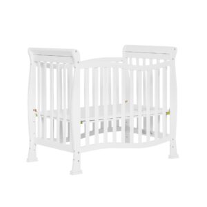 dream on me violet 4-in-1 convertible mini crib in white, greenguard gold certified, jpma certified, 3 position mattress height settings, non-toxic finish